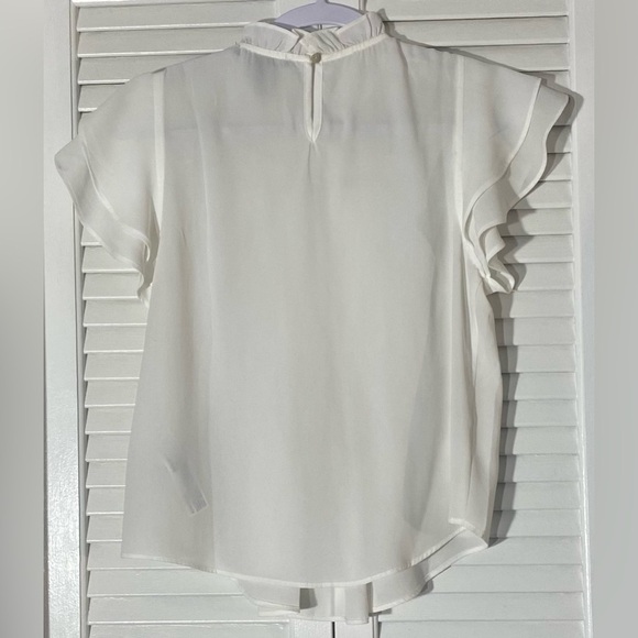 Forever 21 “Liverpool” Beige Blouse, Sz S, Pintuck Front, Slightly Sheer - Picture 2 of 7